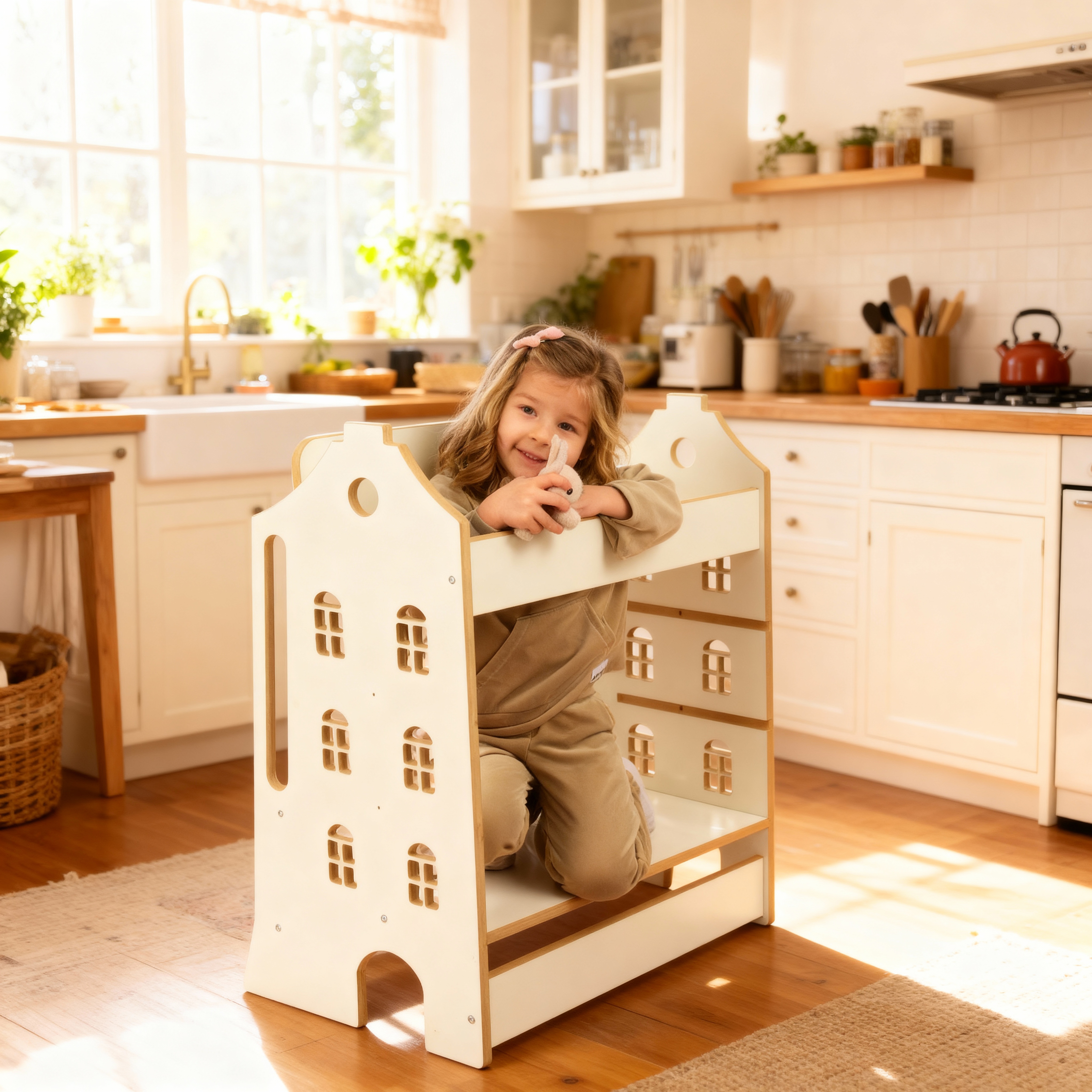 Pomocnik kuchenny Montessori BabyCraft – drewniany kitchen helper dla dzieci